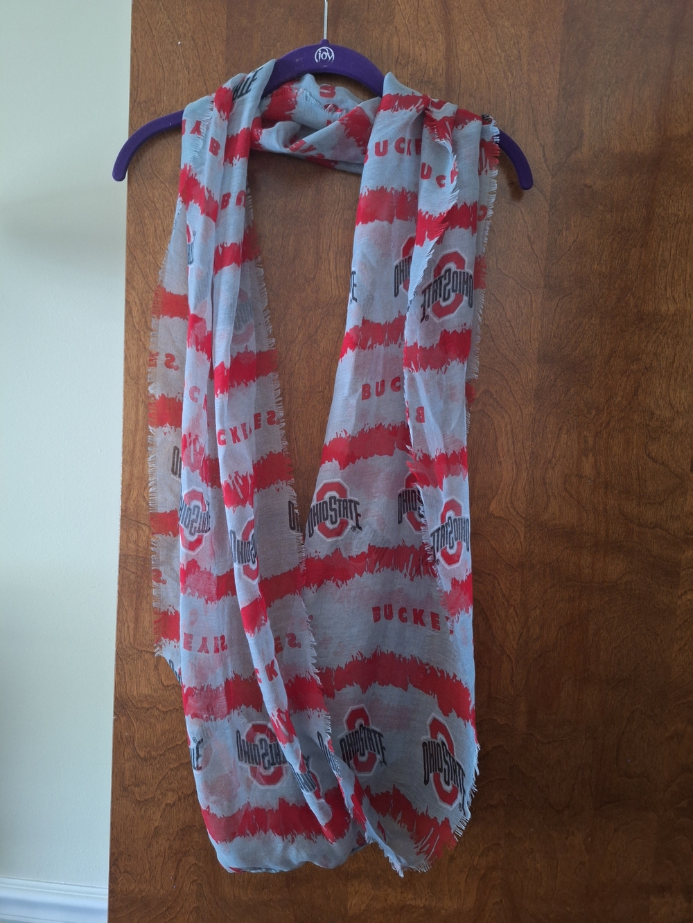 Ohio State Buckeyes Logo Scarf in Gray and Red